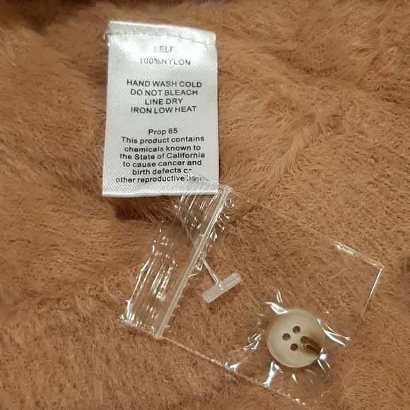 🥀NWT/NWOT Promesa Brown Fuzzy Collared Cardigan (S)🥀 - Picture 8 of 8